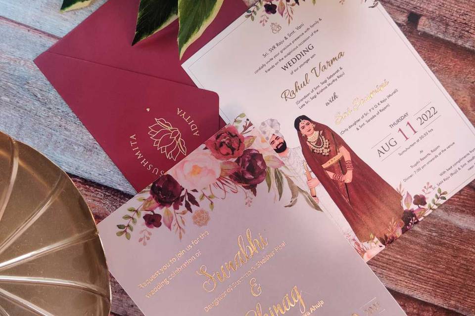 Floral Wedding Card