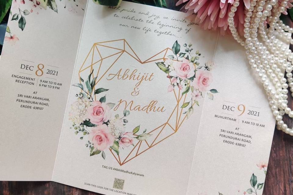 Floral Wedding Card