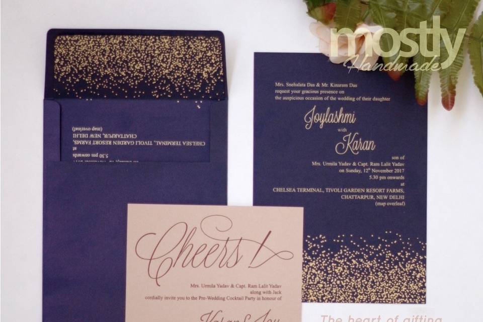 Foil printed wedding invites