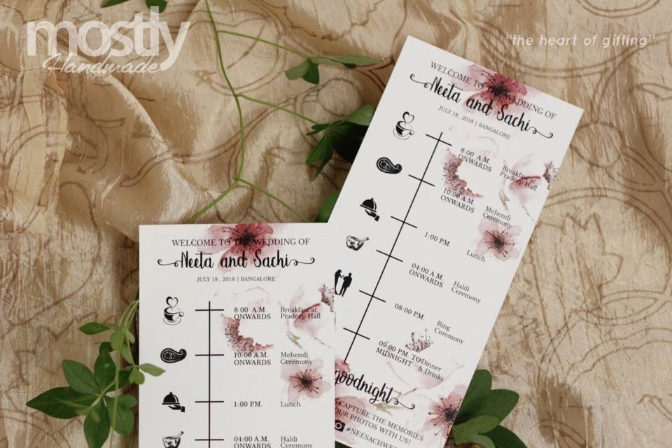 Wedding invites & itineraries