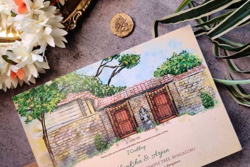 Illustrated Wedding Card