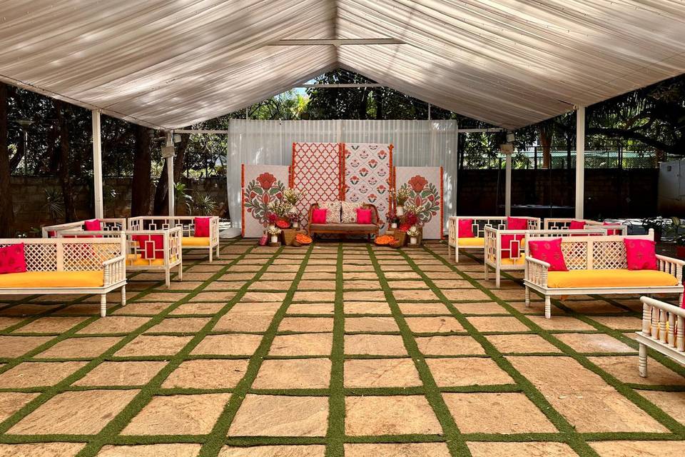 Haldi with seating