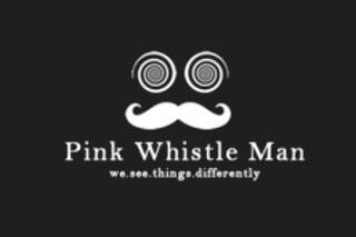 Pink whistle man logo
