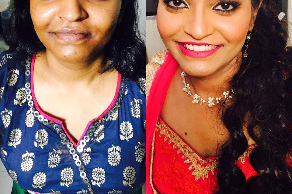 Before and after makeup