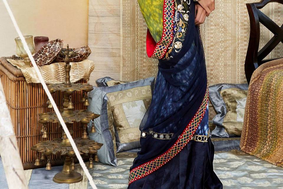 Knife pleat saree