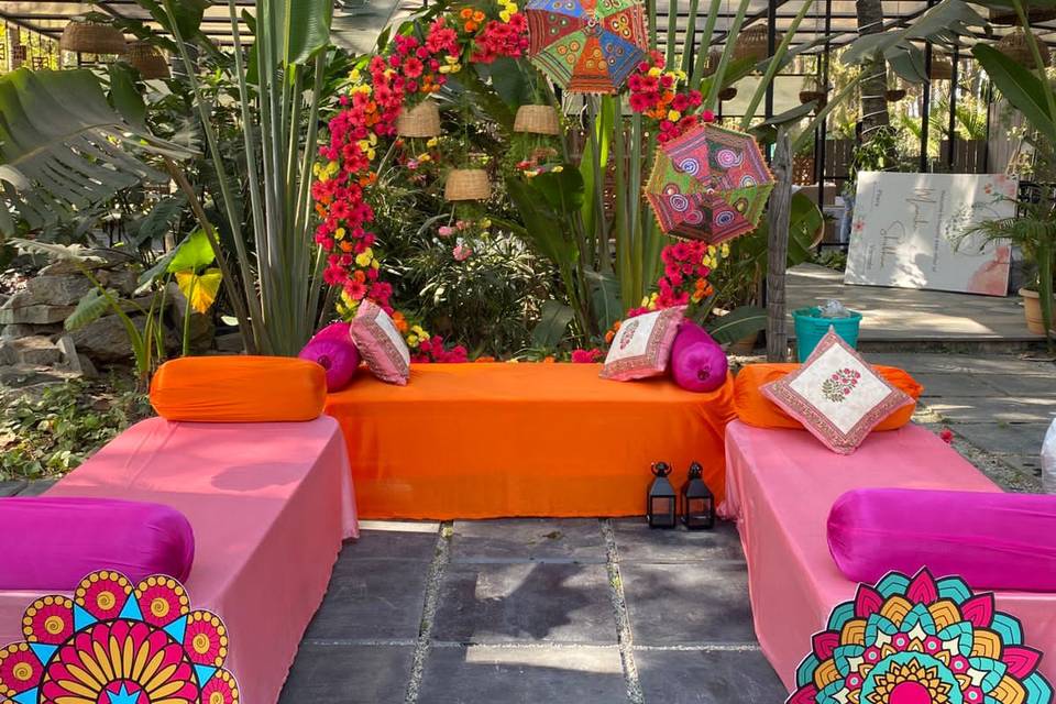 Colourful Mehendi decor