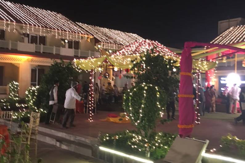 View of decorated lawns