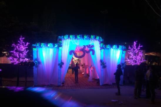 Entrance tent and decor