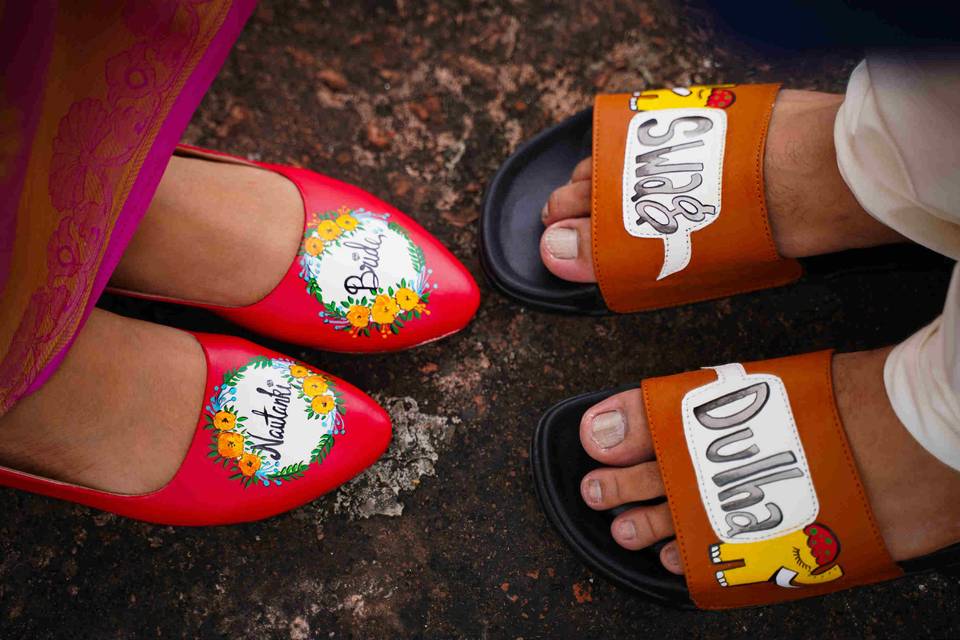 Couple mehendi footwear