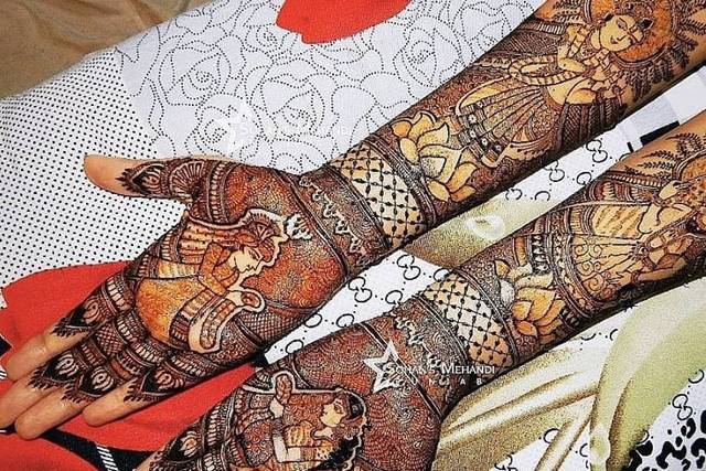 Bridal mehndi design dulha dulhan face 🐘 design | Instagram