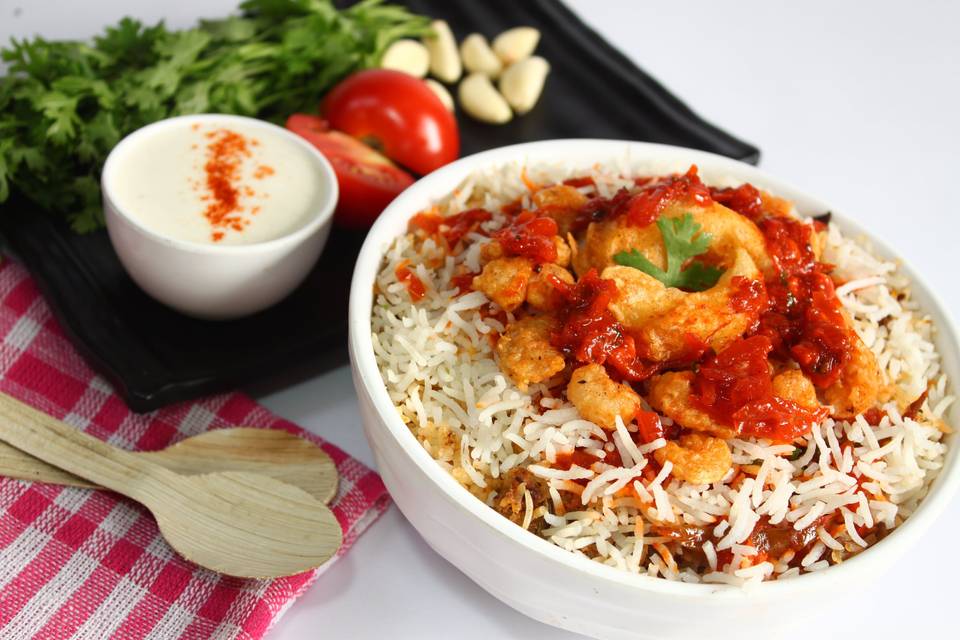 Prawn biryani