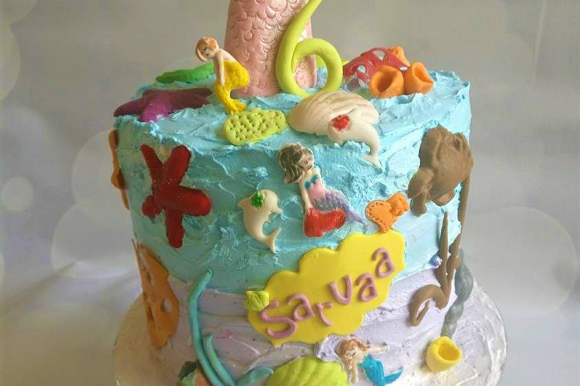 Butter cream waterworld art cake