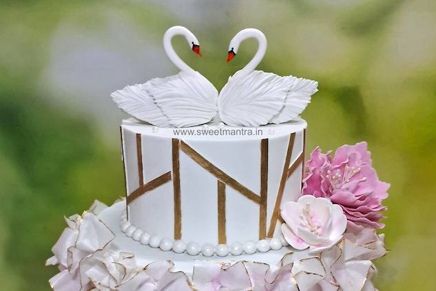 Swans theme Engagement cake