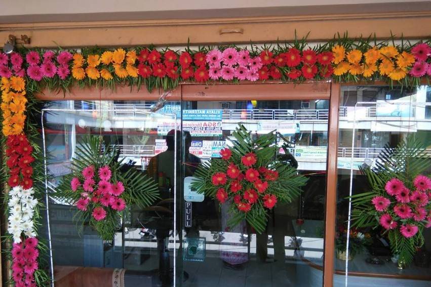 Floral entrance decor