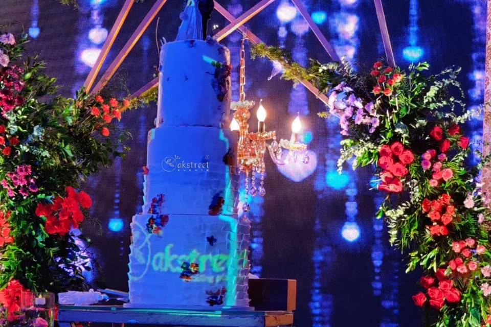 Projection mapping on cake