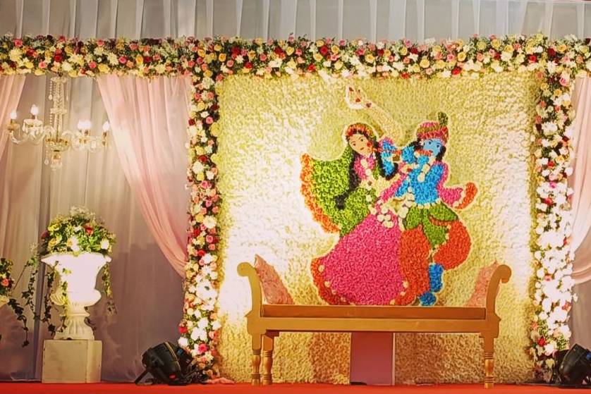 Radhakrishna floral backdrop