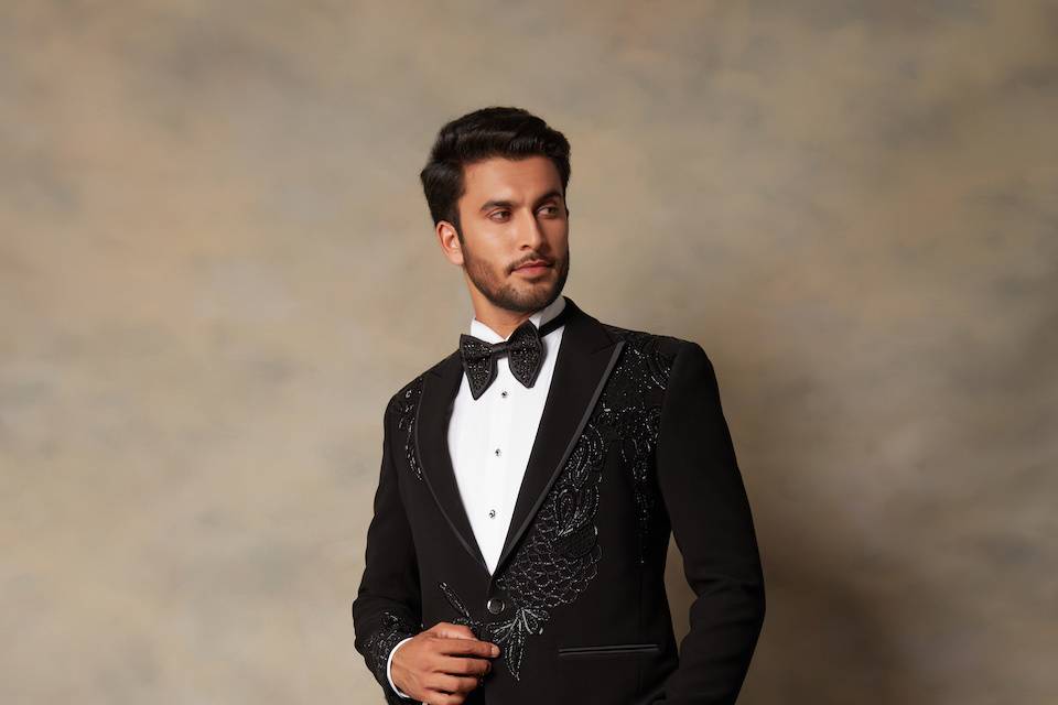 Embroidered Tuxedo Set