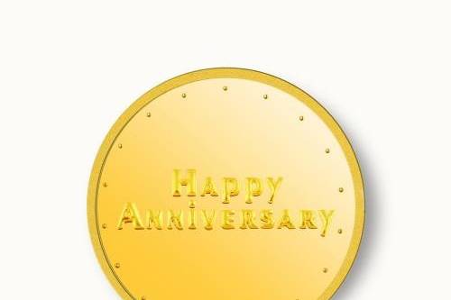 Happy anniversay gold coin