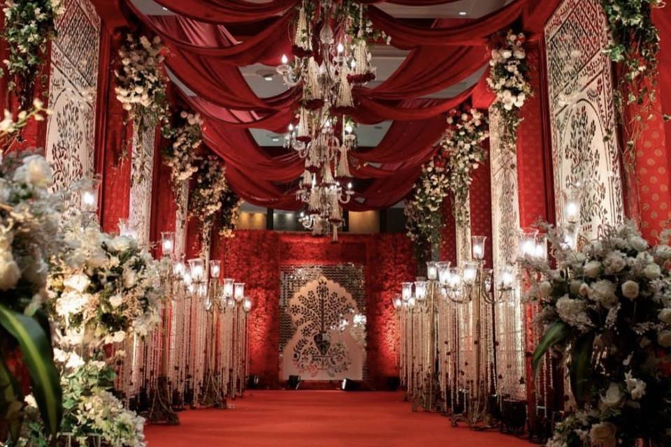 Royal Red Pathway Decor