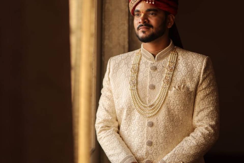 Off-white cream Sherwani