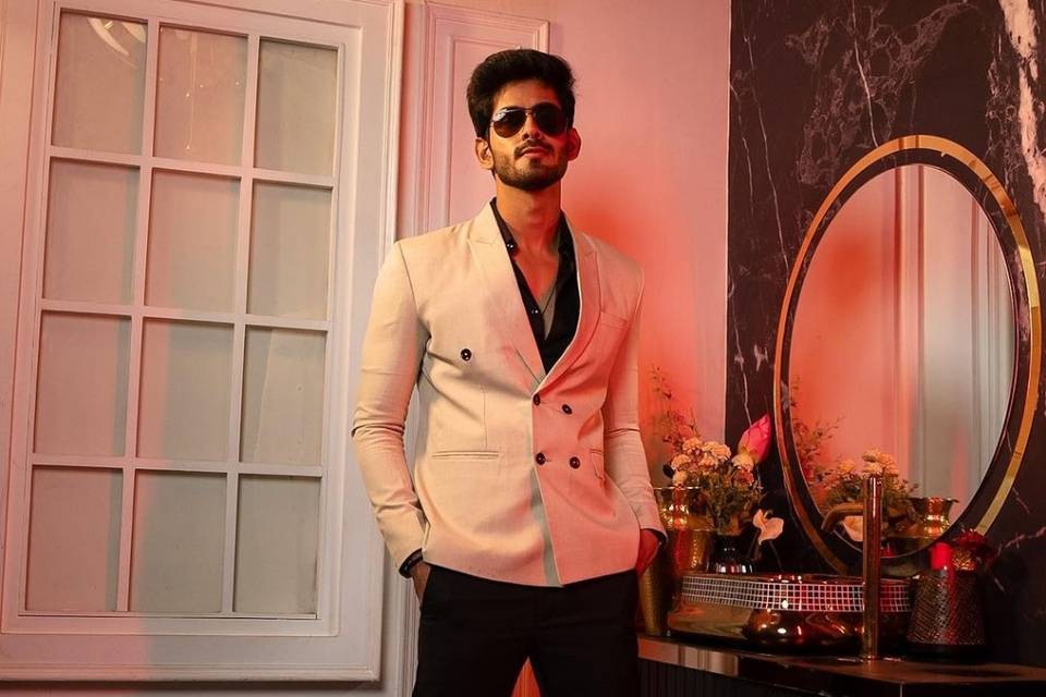 Rishabh Jaiswal Beige Suit