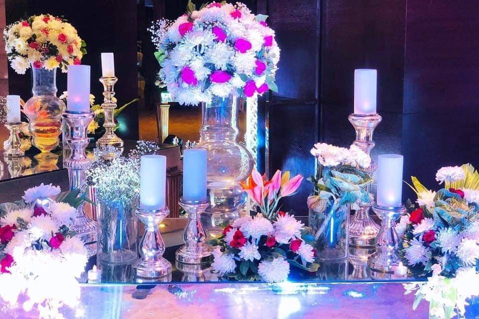 Silver sangeet  decor