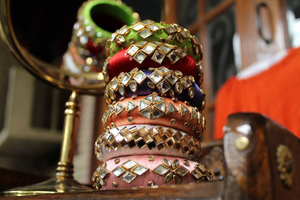 Kundan Bangles Thick