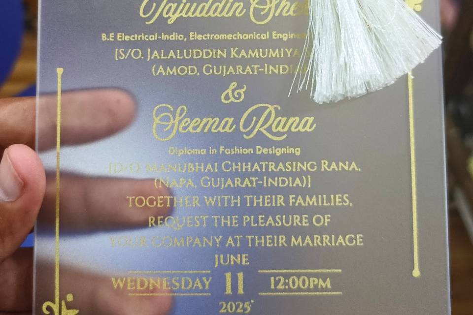 Wedding invitation card