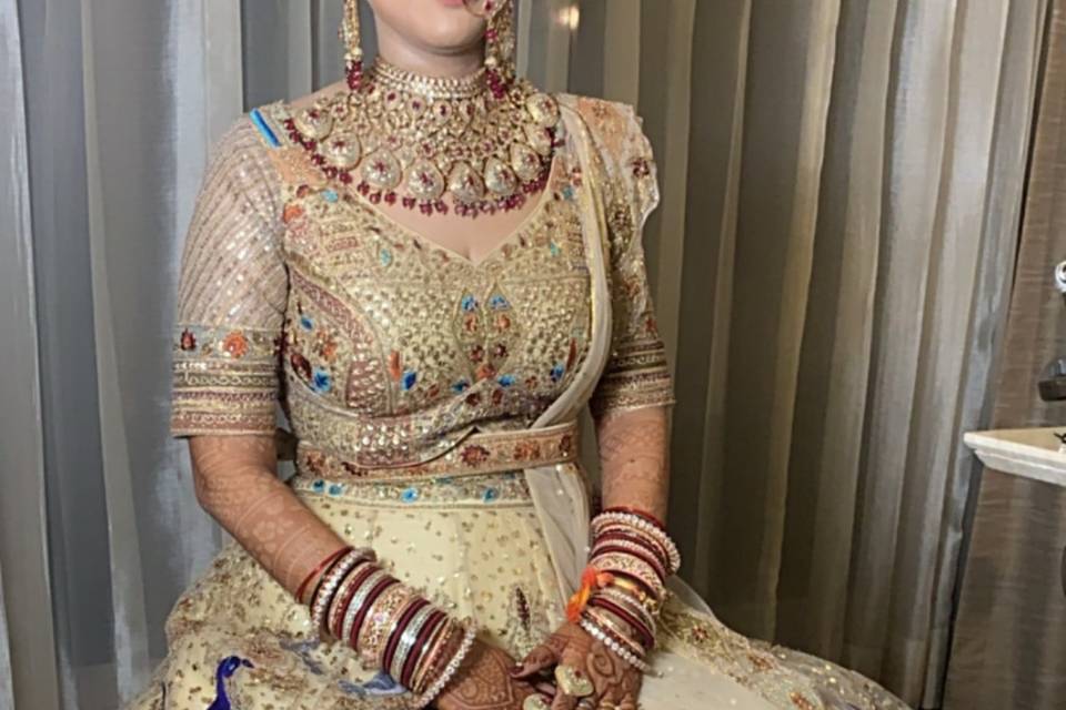 Peacock inspired bridal makeup