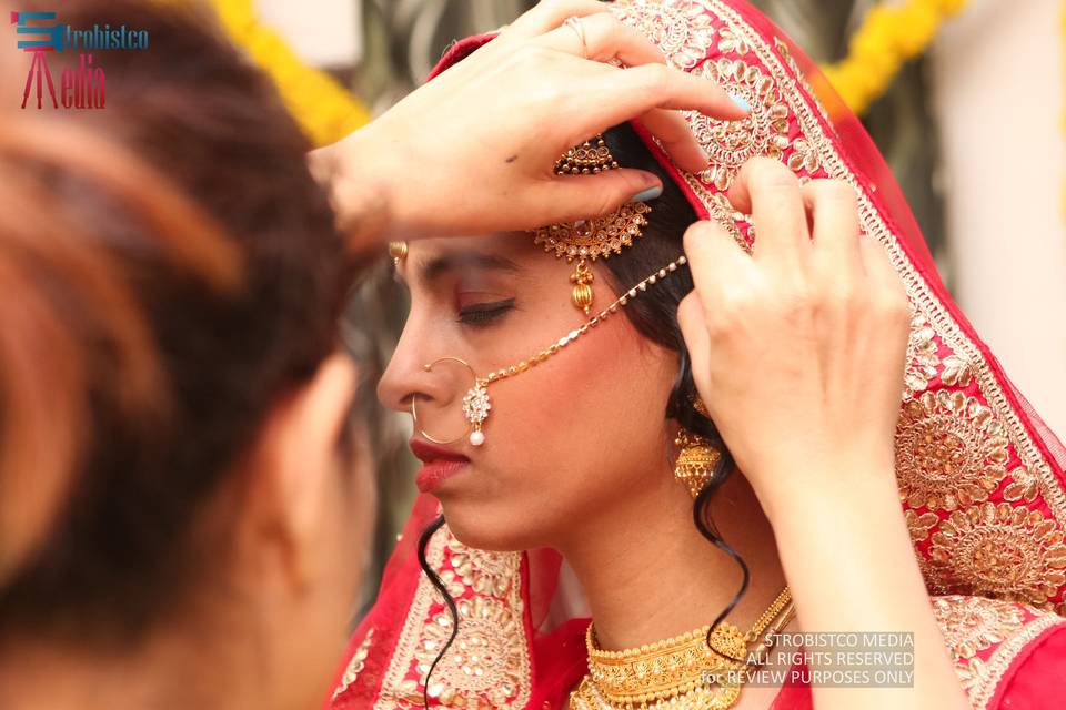 Completing the bridal look