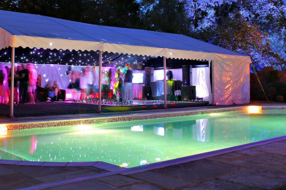 Poolside decor and setup