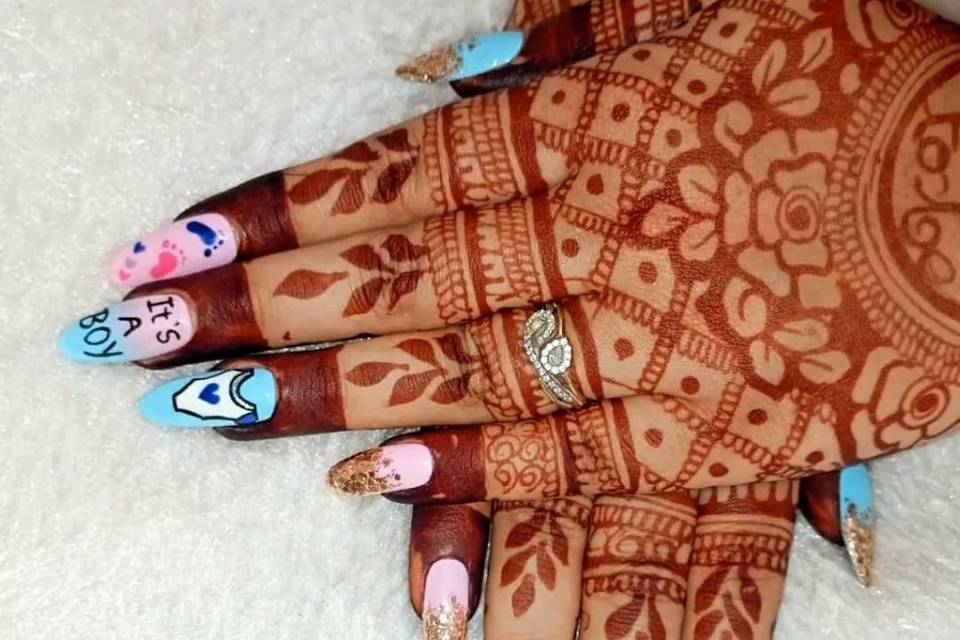 Dazzling Nails And Mehndi