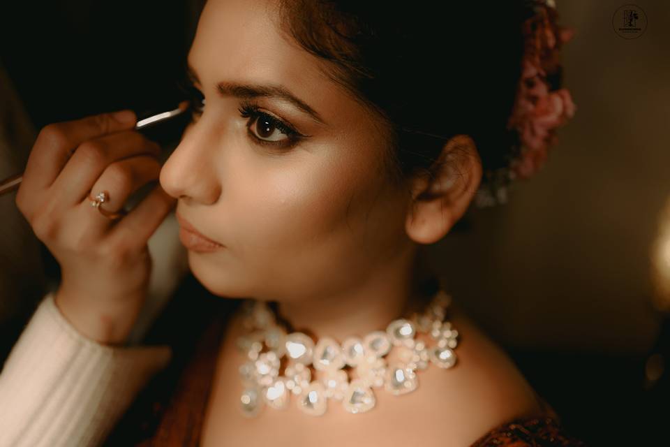 Bride getting ready