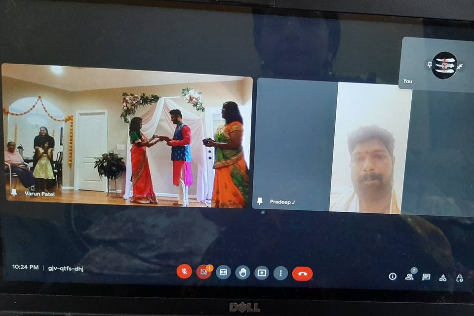 Online ring ceremony puja
