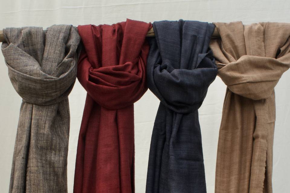 Handwoven Ahimsa silk scarves