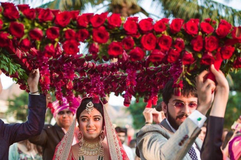 Flower chadar for bride entry