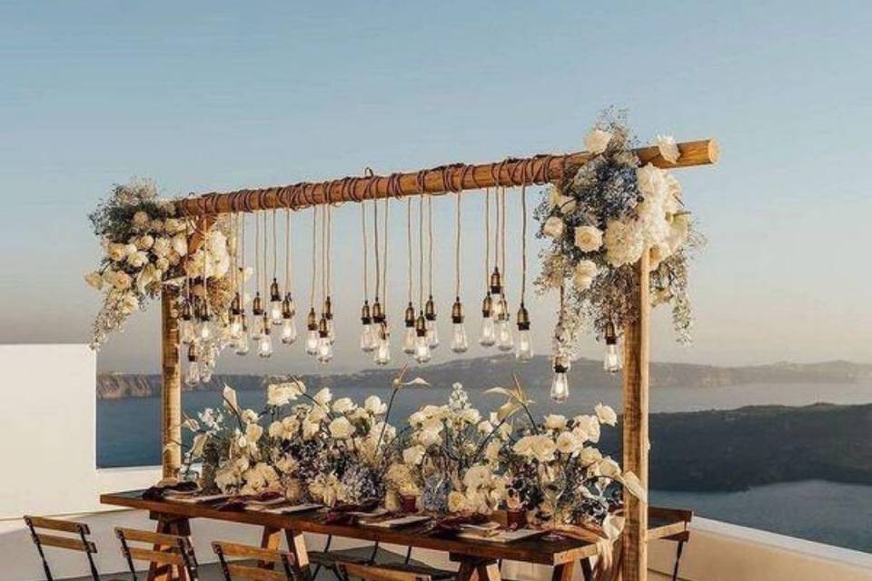 Beach wedding guest seating