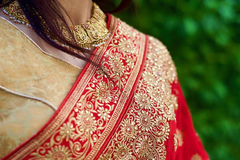 Red bridal saree