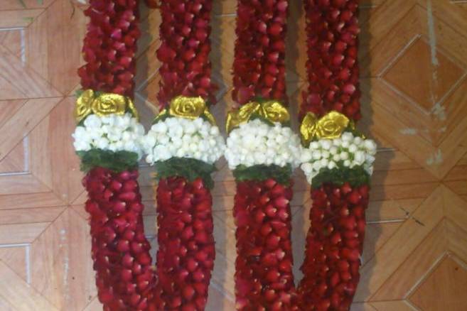 Floral garlands for bride and groom