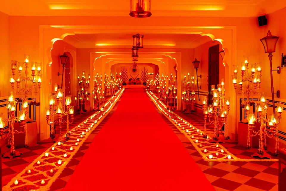 Elegant Walkway with candles