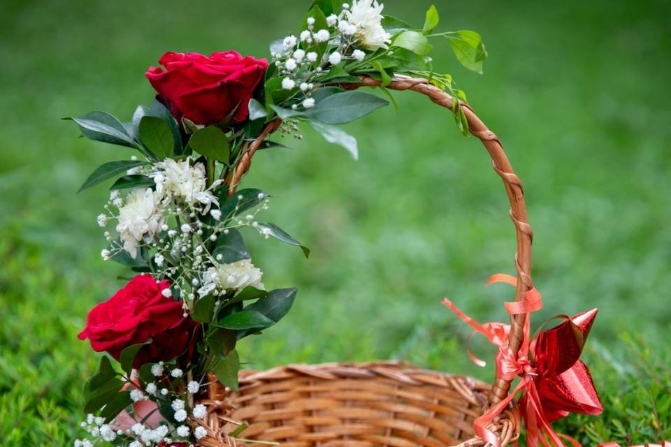 Flower girl basket decor