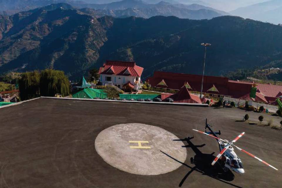 Helipad wedding destination