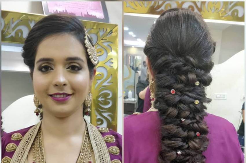 Bridal makeup and hairdo