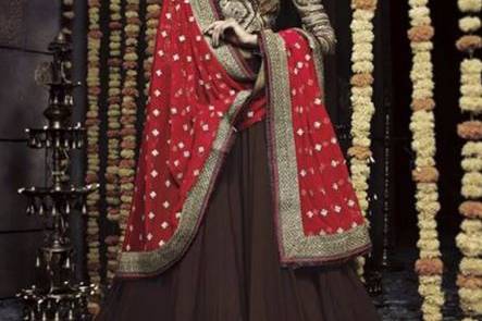 Stitched Peach Bridal Wear Design Lehenga Choli at Rs 10500 in Ambala