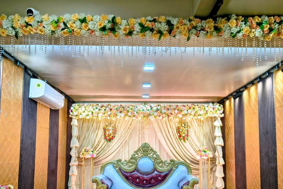 Stage with new sofa