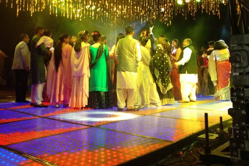 Pixel dance floor for sangeet
