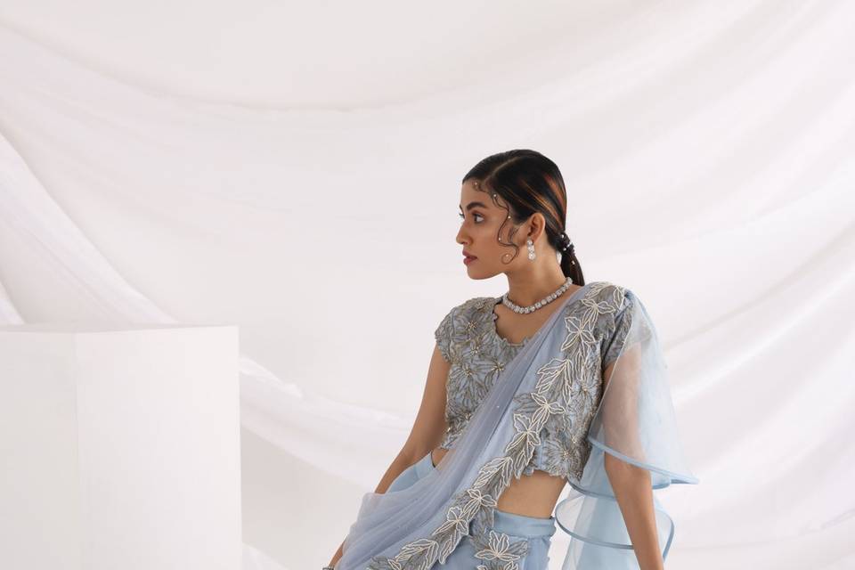 Powder blue lehenga