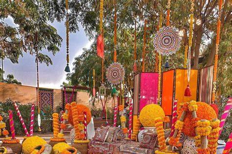 Haldi flower decor