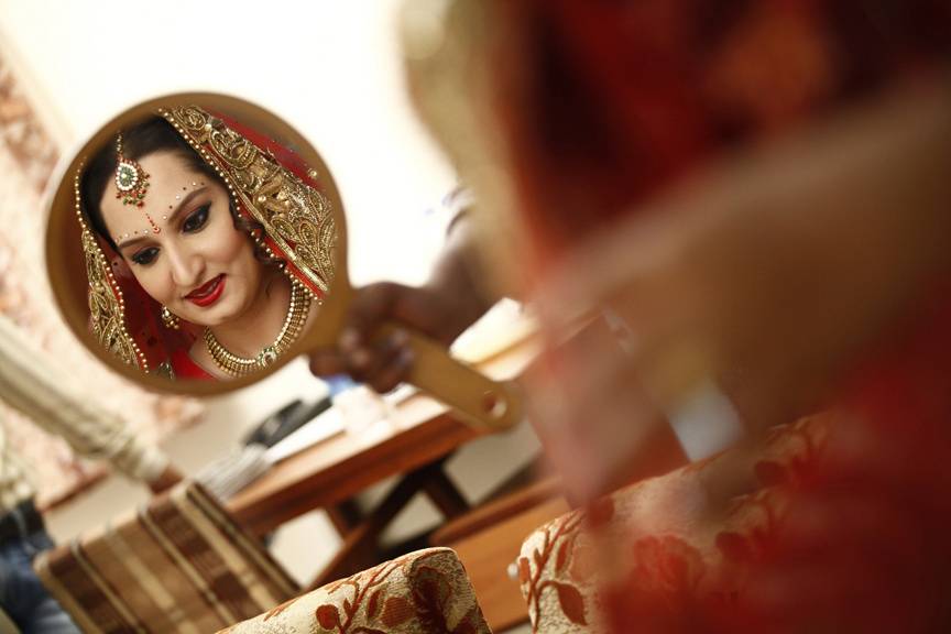 Bride getting ready