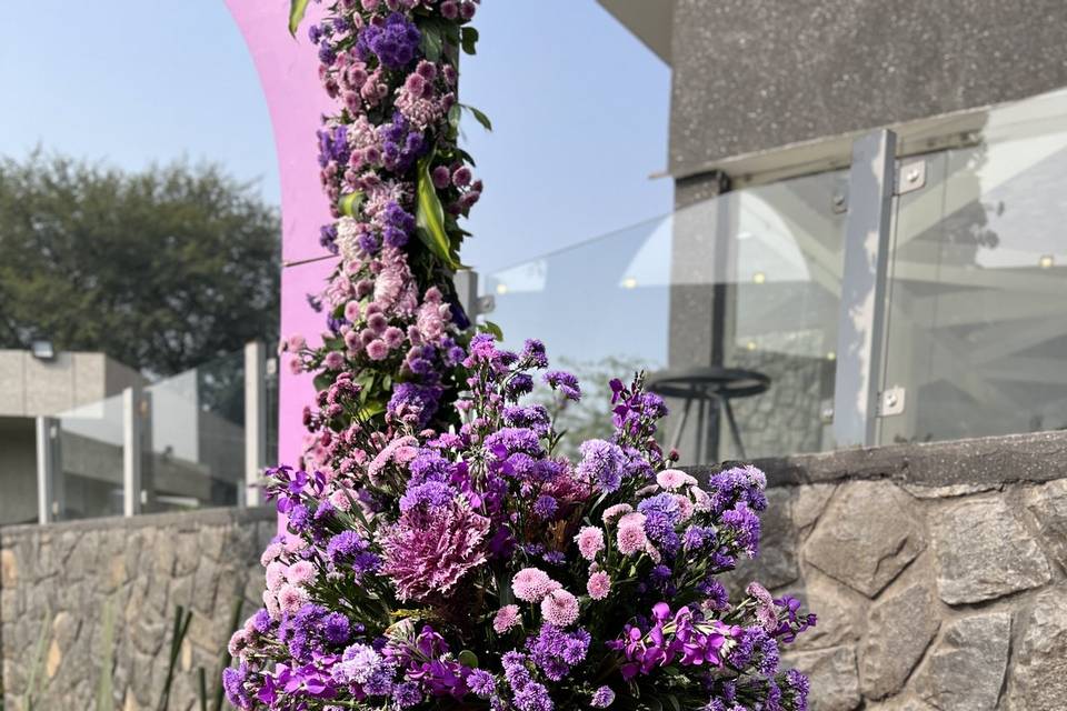 Lavender Haldi Floral Theme